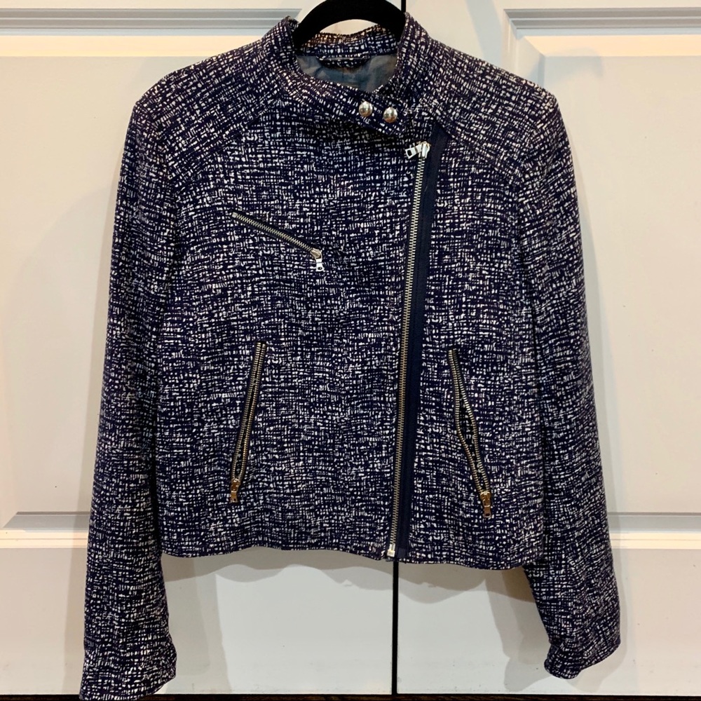 GAP Tweed Moto Jacket Asymmetrical Zip (Medium)